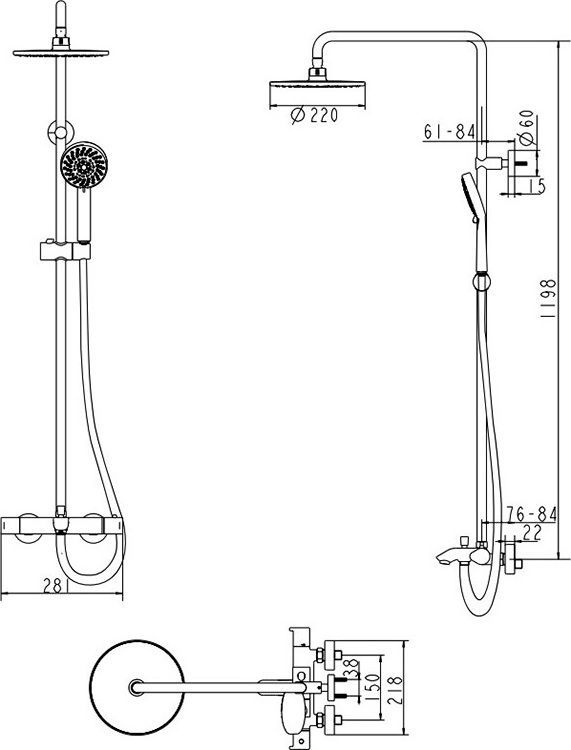 Душевая стойка Bravat Waterfall F639114C-A2-RUS - 6