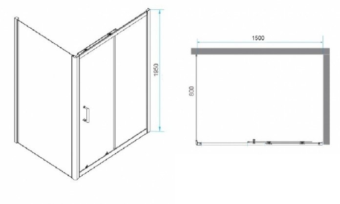 Душевой уголок RGW Passage PA-74 150x80 профиль хром стекло прозрачное 410874158-11 - 2