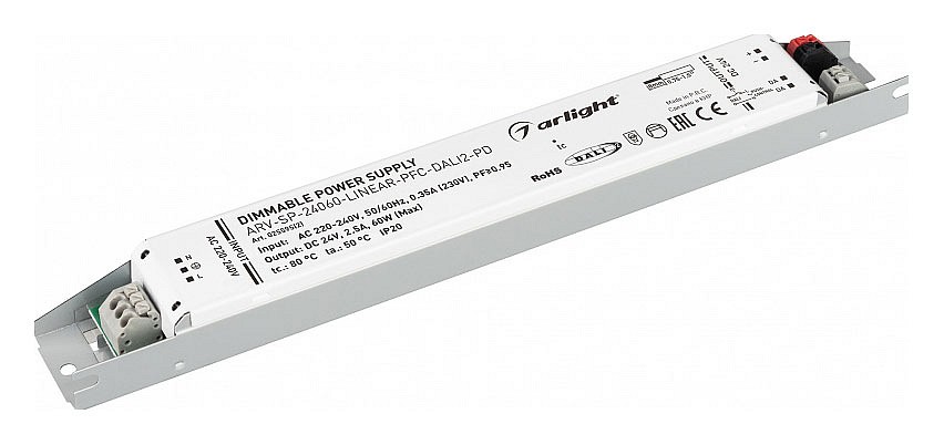 Блок питания Arlight ARV-SP-24060-Linear-Pfc-Dali2-PD 24V 60W IP20 2,5A 025595(2) - 0