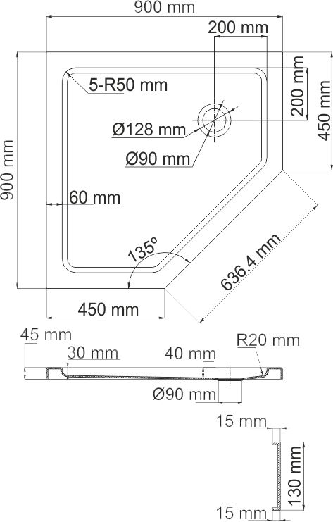 Поддон для душа Wasserkraft Isen 26T11 90x90 см - 1