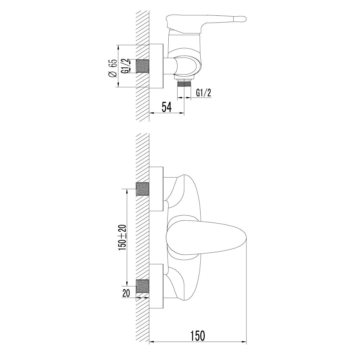 Смеситель для душа Lemark Status хром  LM4403C - 1