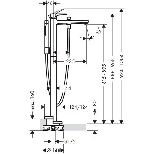 Смеситель для ванны Hansgrohe Metropol  74532000 - 3