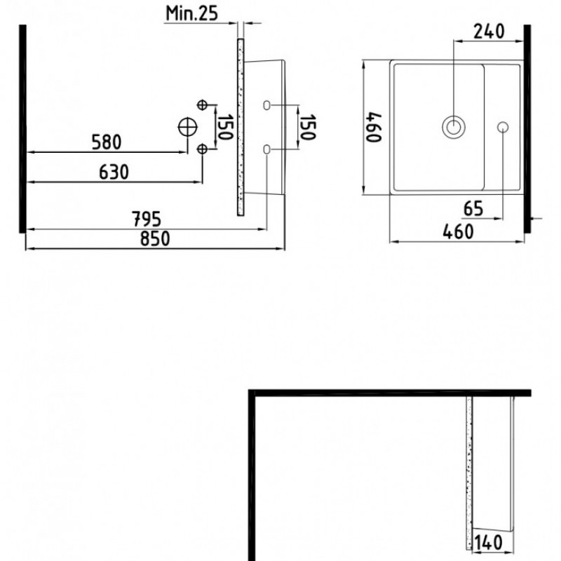 Раковина накладная Bien Infinitum 46 белый INLG04601FD1W5000 - 5