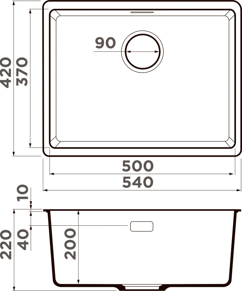 Мойка кухонная Omoikiri Kata 54-U-GR leningrad grey 4993411 - 1