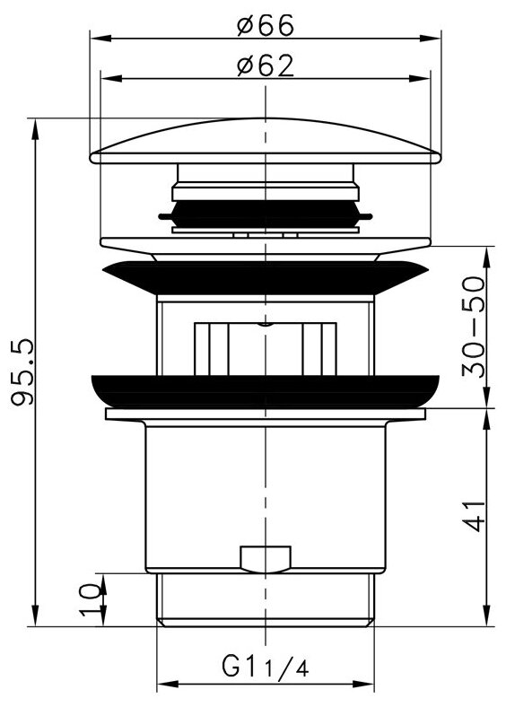 Донный клапан FRAP F60 Хром - 4