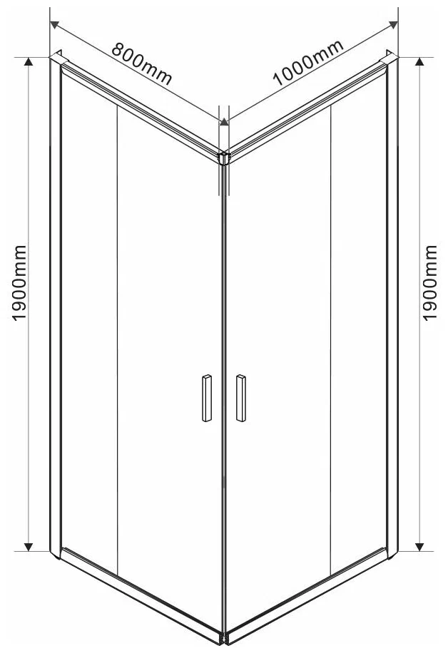 Душевой уголок Vincea Garda 100x80 профиль сталь стекло прозрачное VSS-1G8010CLGM - 2