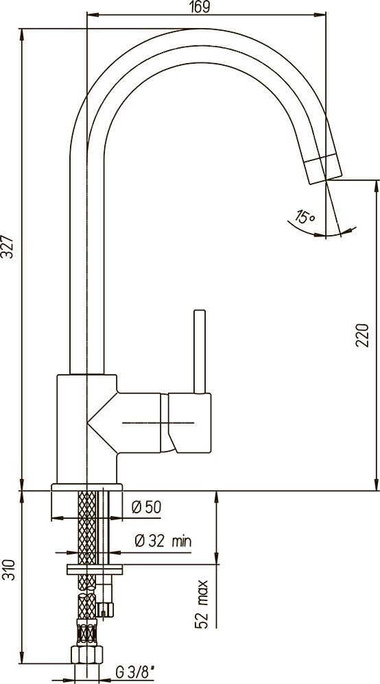 Смеситель для кухни Paini Cox 78CR572 - 1