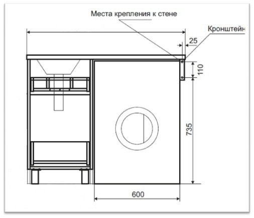 Тумба под стиральную машину Misty Фостер 40 белая глянцевая Э-Фос01040-012Я - 4