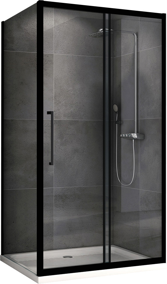 Душевой уголок ABBER Schwarzer Diamant 110х80 профиль черный  AG30110BH-S80B-S80B - 0