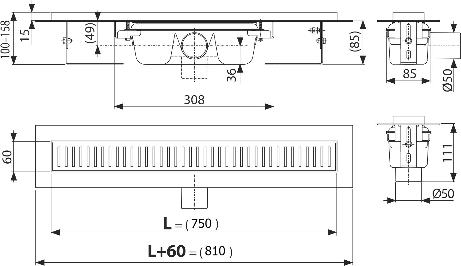 Водоотводящий желоб APZ1-750 SMART, APZ1-750 SMART - 5