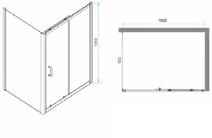 Душевой уголок RGW Passage PA-74 180x90 профиль хром стекло прозрачное 410874189-11 - 2