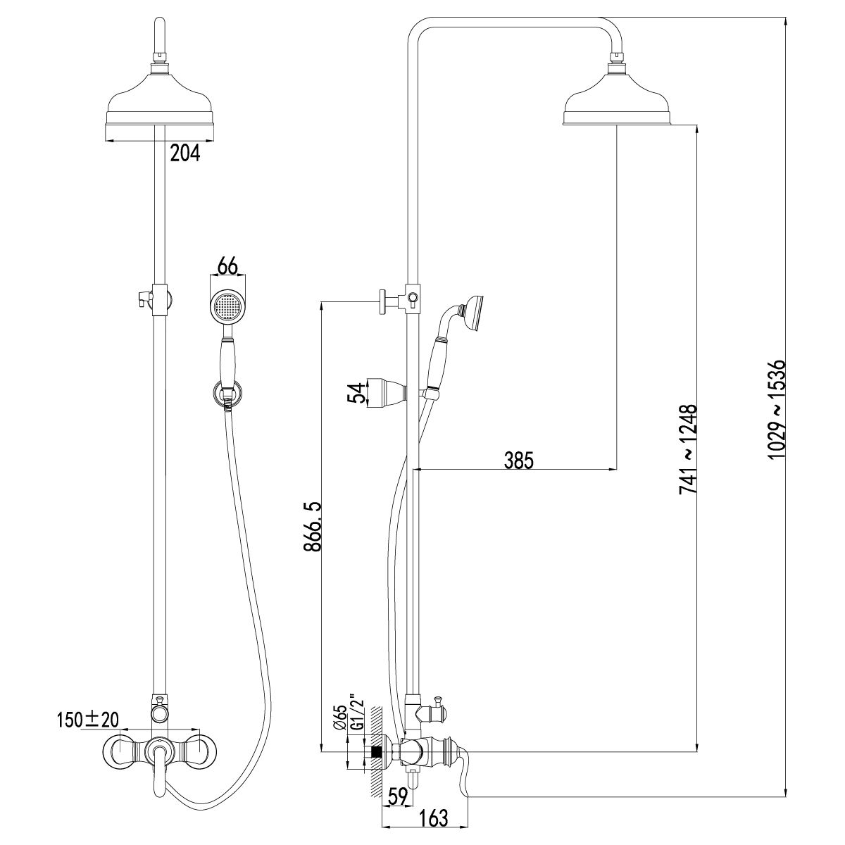 Душевая стойка Lemark Brava  LM4760G - 1