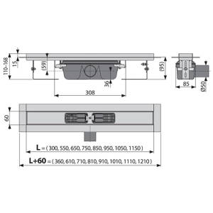 Душевой лоток AlcaPlast Professional 30 см  APZ6-300 - 1