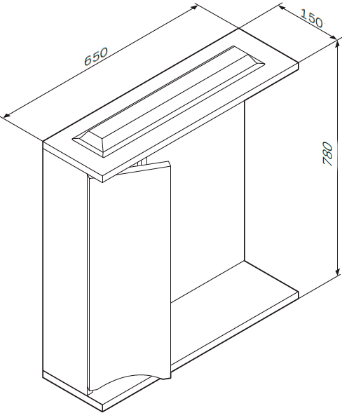 Зеркало-шкаф AM.PM Like 65 L, белый глянец M80MPL0651WG - 7