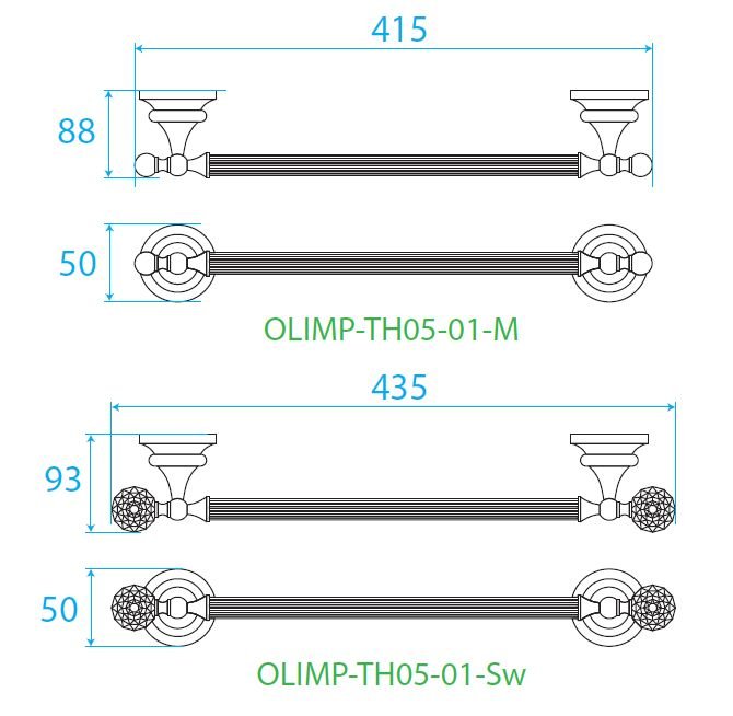 Полотенцедержатель Cezares OLIMP  OLIMP-TH05-02-Sw - 2