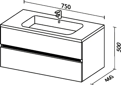 Комплект мебели Sanvit Кубэ-2 75 белый глянец - 4