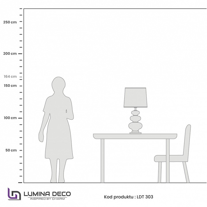 Настольная лампа декоративная LUMINA DECO Briston LDT 303 CHR+BK - 1