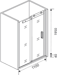 Душевая дверь в нишу Good Door Galaxy WTW-110-C-B профиль черный ГЛ00013 - 4