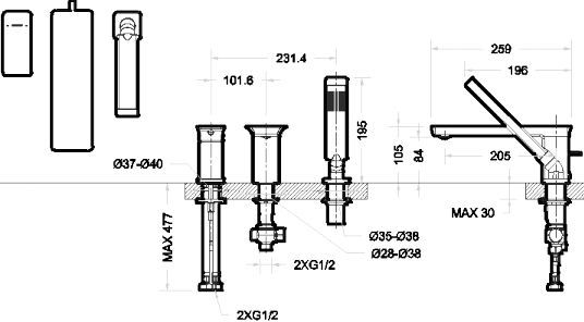 Смеситель Bravat Phillis F556101C-2-ENG на борт ванны - 4