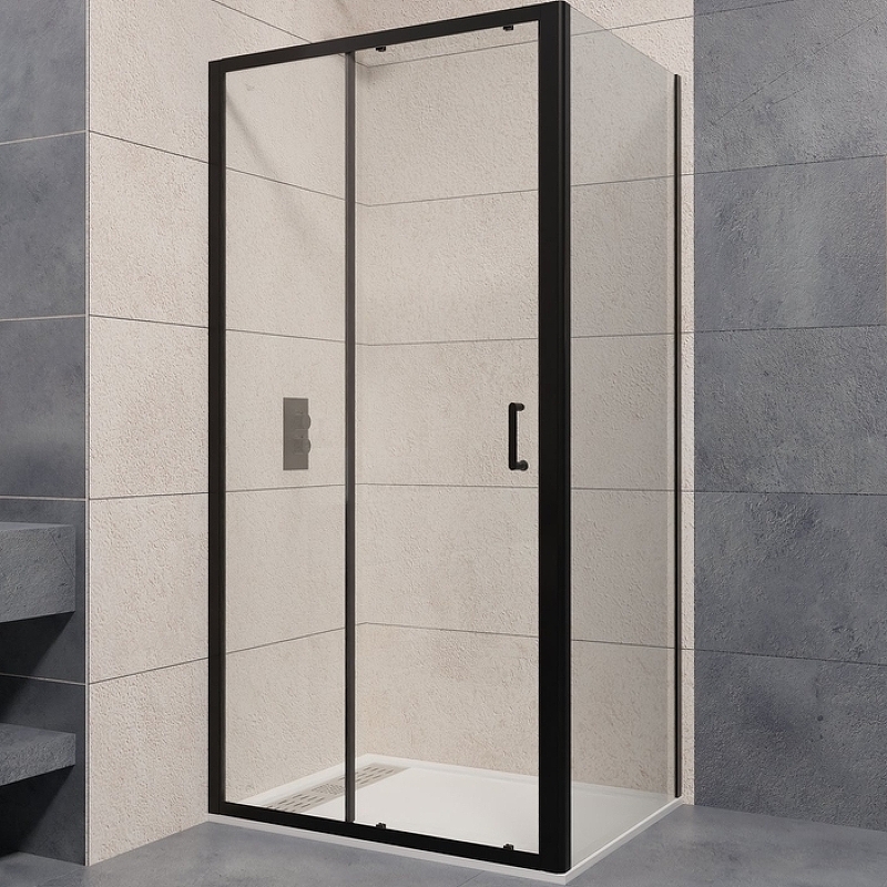 Душевой уголок RGW Passage PA-74B 100x110 профиль черный стекло прозрачное 410874101-14 - 0