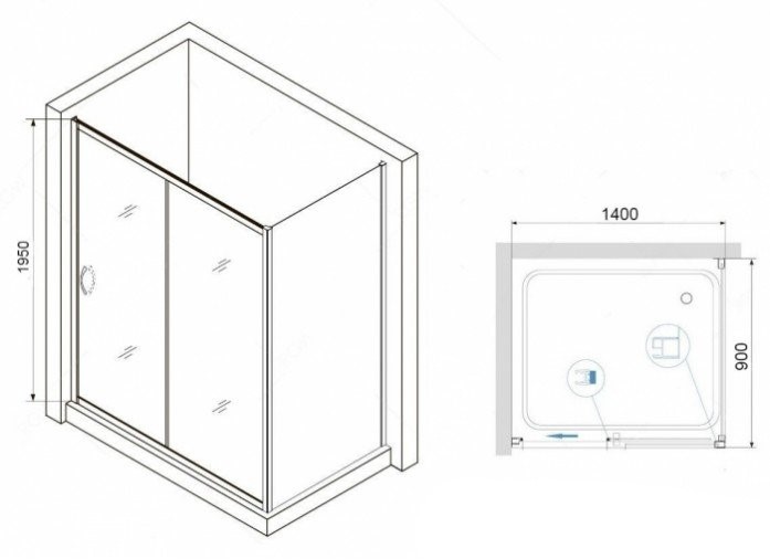 Душевой уголок RGW Passage PA-76-1B 140x90 профиль черный стекло прозрачное 350876139-14 - 2