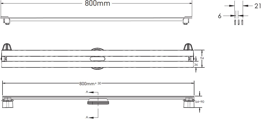 Душевой лоток Berges Wasserhaus Super Slim 80 см 090154 - 12
