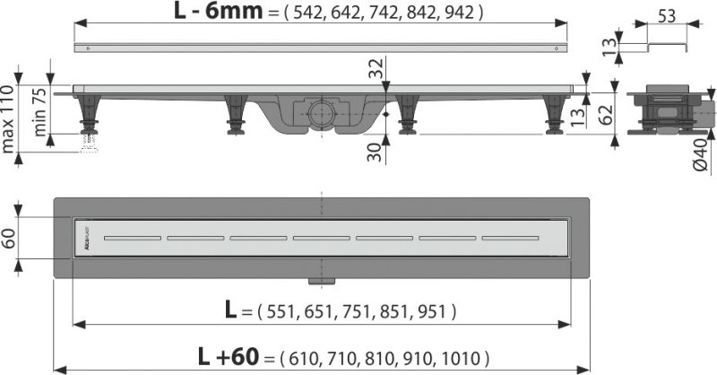 Душевой лоток AlcaPlast APZ18 850M APZ18-850M - 2