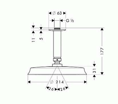 Верхний душ Hansgrohe   27400820 - 3