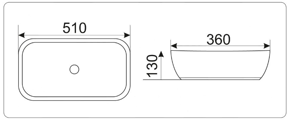 Накладная раковина Gid  41.5 см  Mnc180 - 1