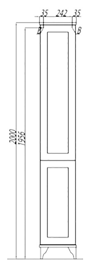 Шкаф-пенал напольный Aquaton Леон 31 бежевый 1A187903LBPR0 - 3