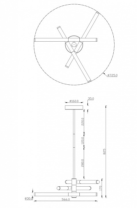 Подвесная светодиодная люстра Maytoni Technical Axis MOD106PL-L28G3K - 2