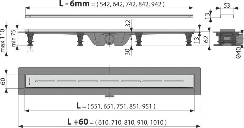 Душевой лоток AlcaPlast APZ18 750M APZ18-750M - 2