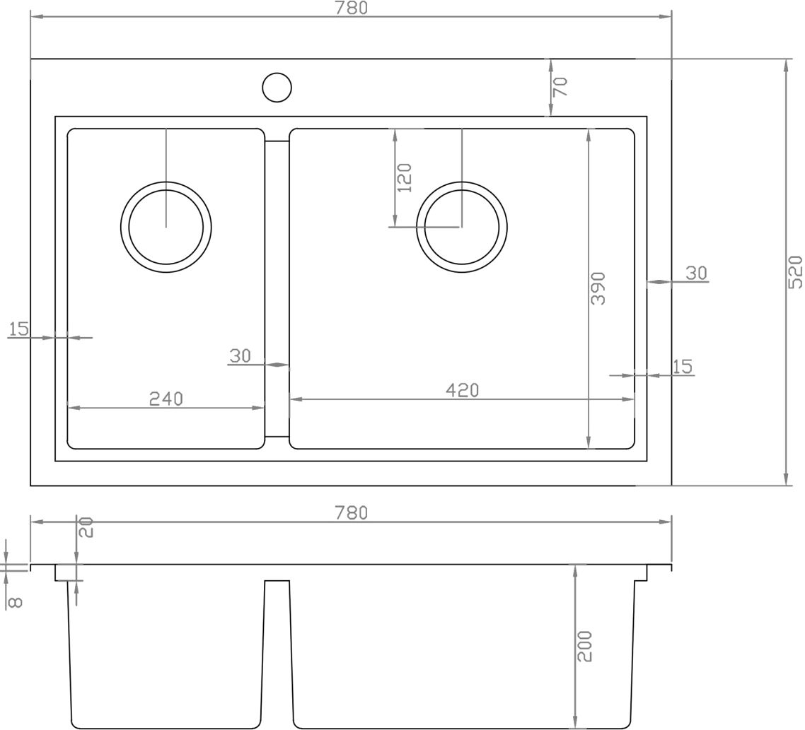 Мойка кухонная Zorg Master X Finess ZM R-5278-R - 1