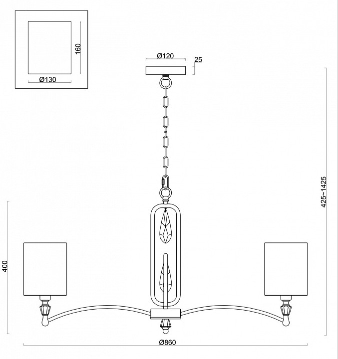 Подвесная люстра Freya Riverside FR1007PL-08BS - 2