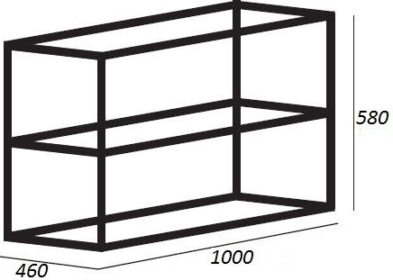 Консоль для раковины Cezares Cadro 100 2-х ярусная, подвесная CADRO-100/46/58-2C-SO-MET-ST - 1