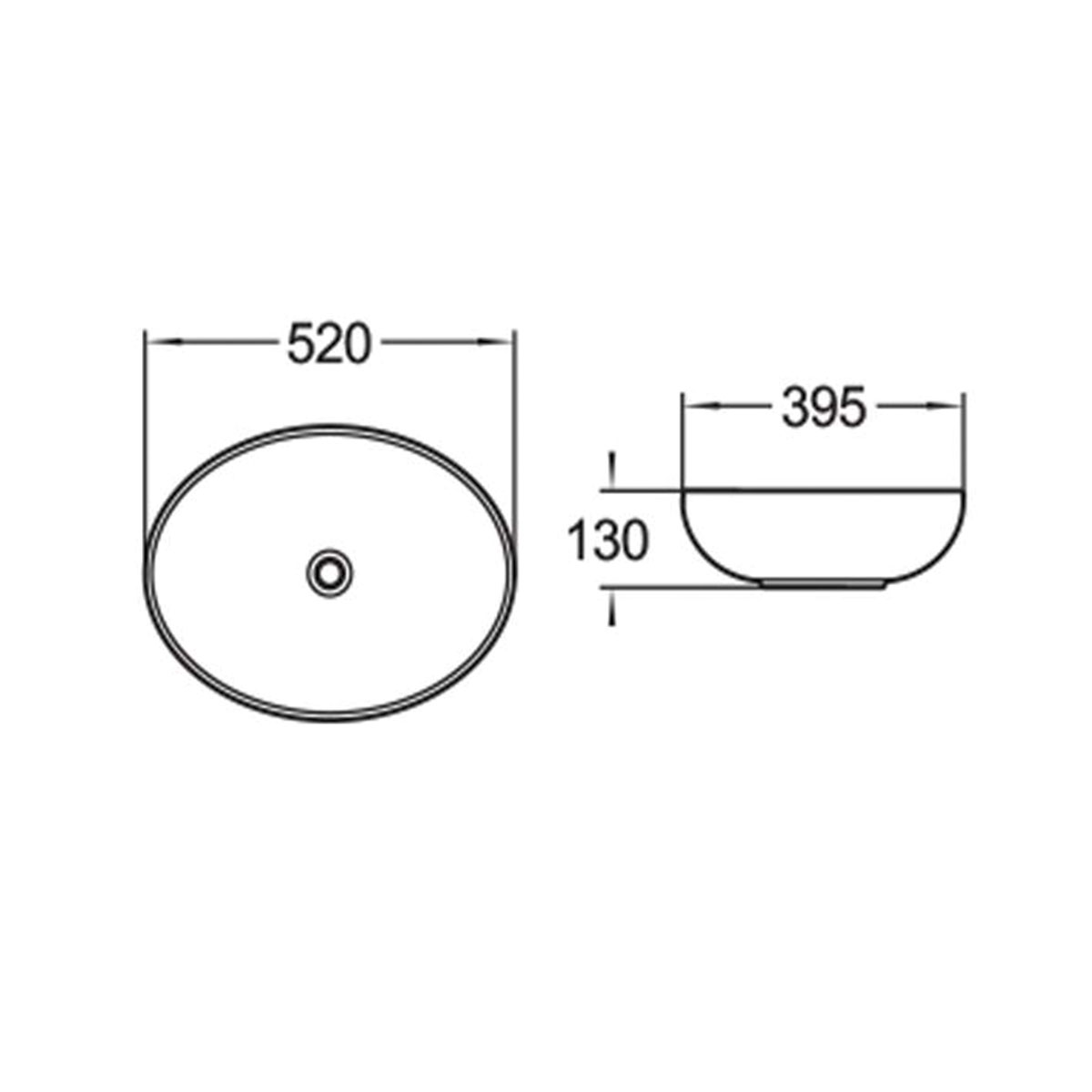 Накладная раковина Vincea 52х40 белая VBS-51552 - 2