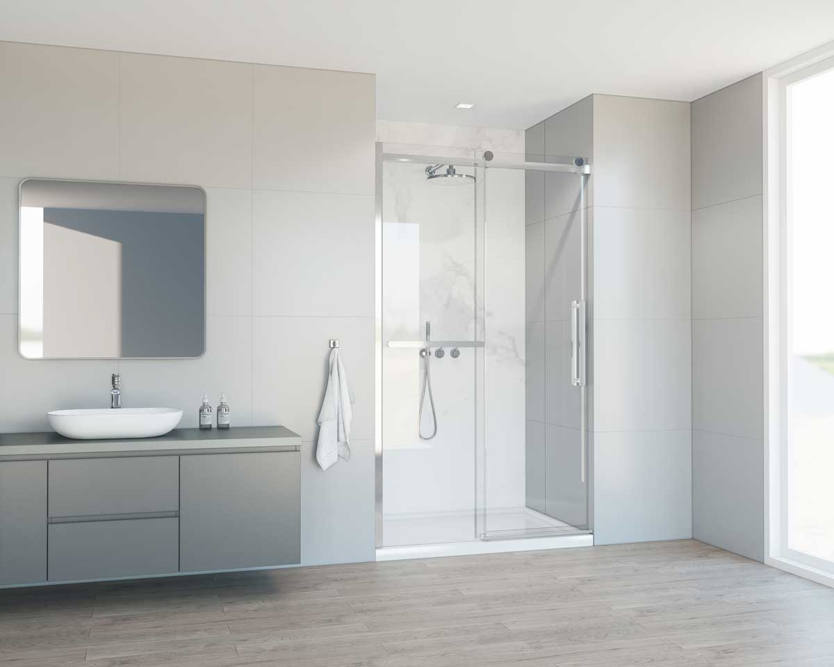 Душевая дверь в нишу Vincea Como Soft 120х195 профиль хром стекло прозрачное  VDS-1CS120CL - 1