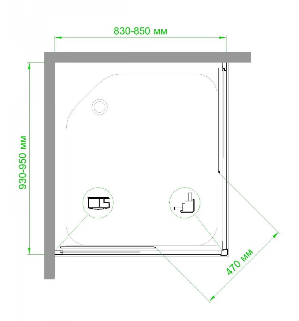 Душевой уголок Royal Bath HPD 85x95 профиль белый стекло матовое RB9585HPD-C - 4