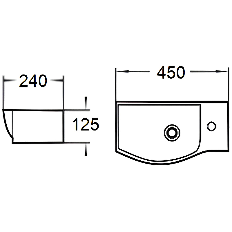 Раковина подвесная WeltWasser WW AISBACH 7945 GL-WT R 45 белый  10000008691 - 2