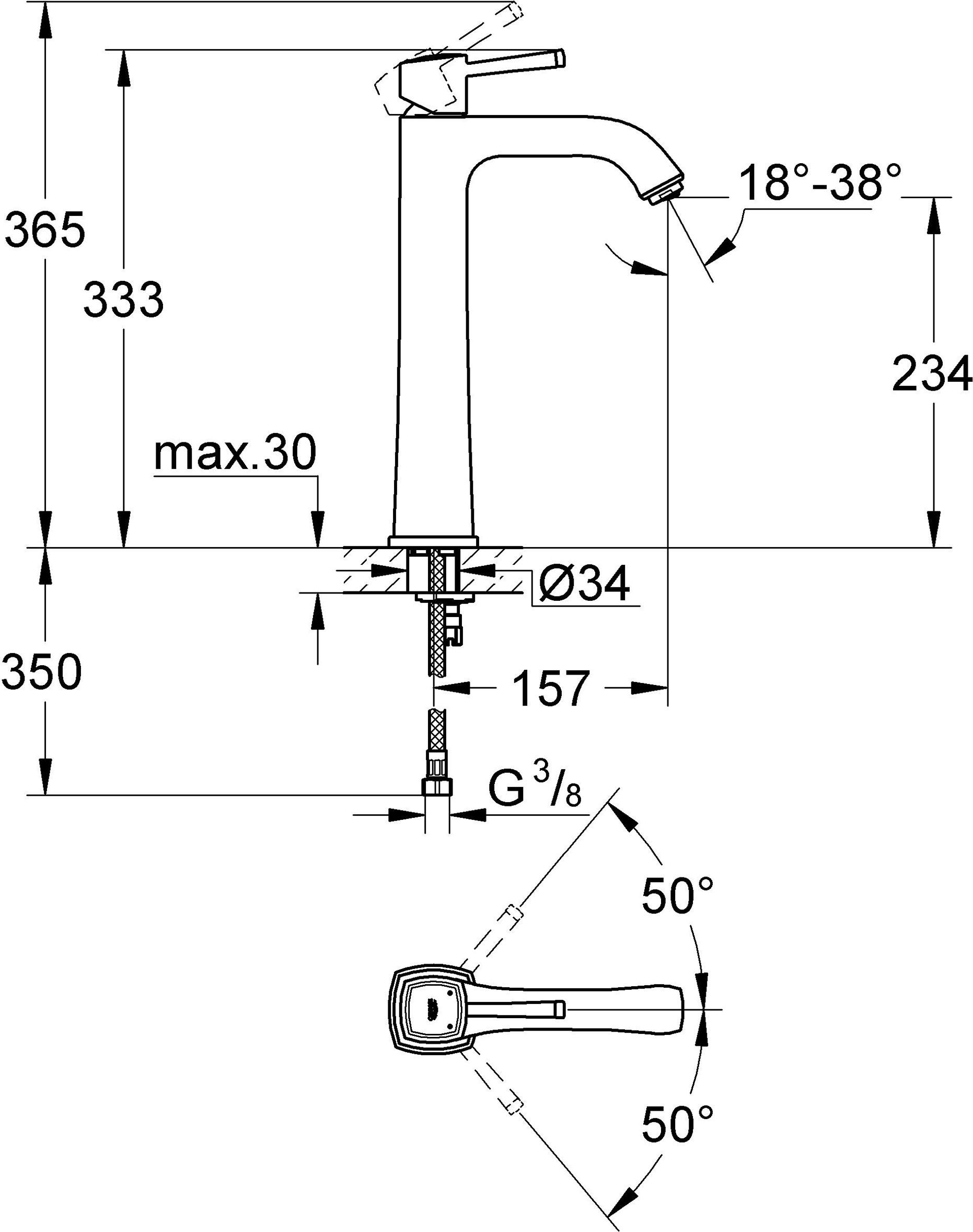 Смеситель Grohe Grandera 23313000 для раковины - 12