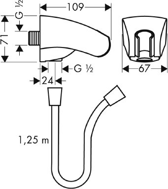 Настенный держатель Hansgrohe   27507000 - 1