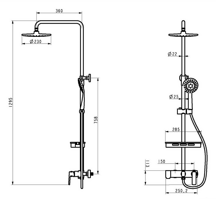 Душевая стойка Orans OLS-WX7003 7003WX - 2