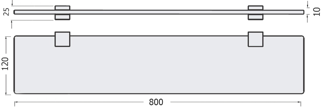 Полка STWORKI Glass Shelf 80 полкодержатели черные 3GW264TTKK000 - 7