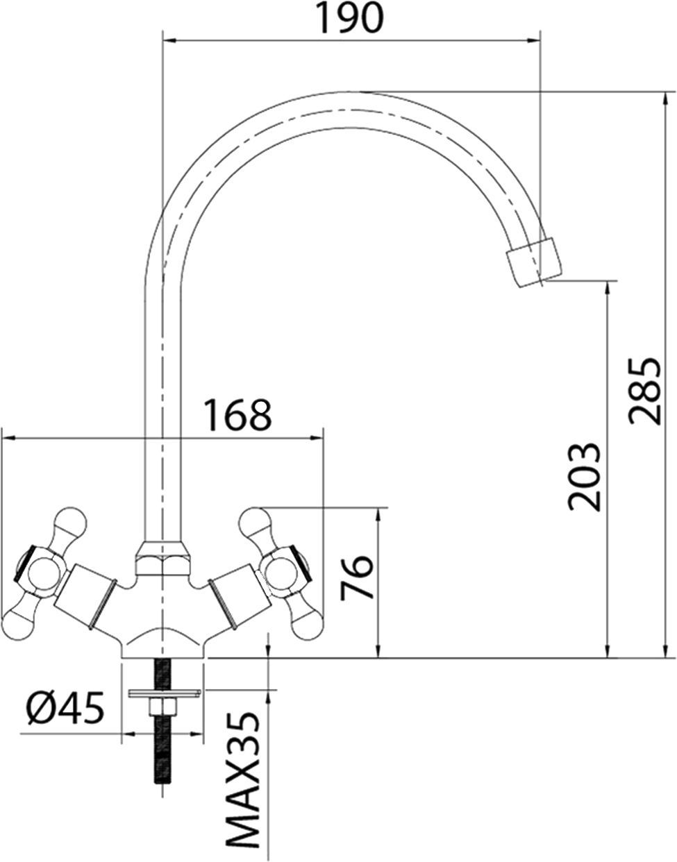 Смеситель Milardo Duplex DUPSB0JM05 для кухонной мойки - 2