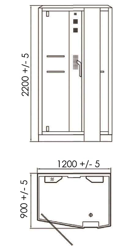 Душевая кабина Orans 120х90 черная правая стекло тонированное с баней 89105RB - 3