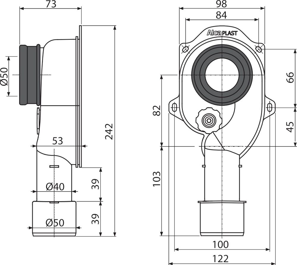 Сифон для писсуара AlcaPlast A45C вертикальный - 3