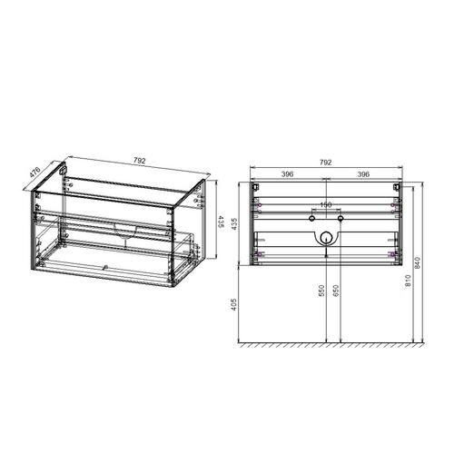 Комплект мебели Vincea Chiara 80 серое дерево - 2