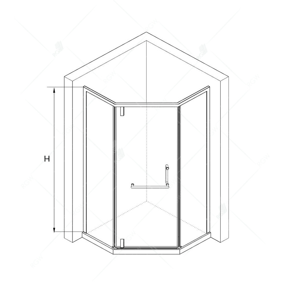 Душевой уголок RGW Hotel HO-084-B 90x90 профиль черный стекло тонированное 350608499-34 - 3