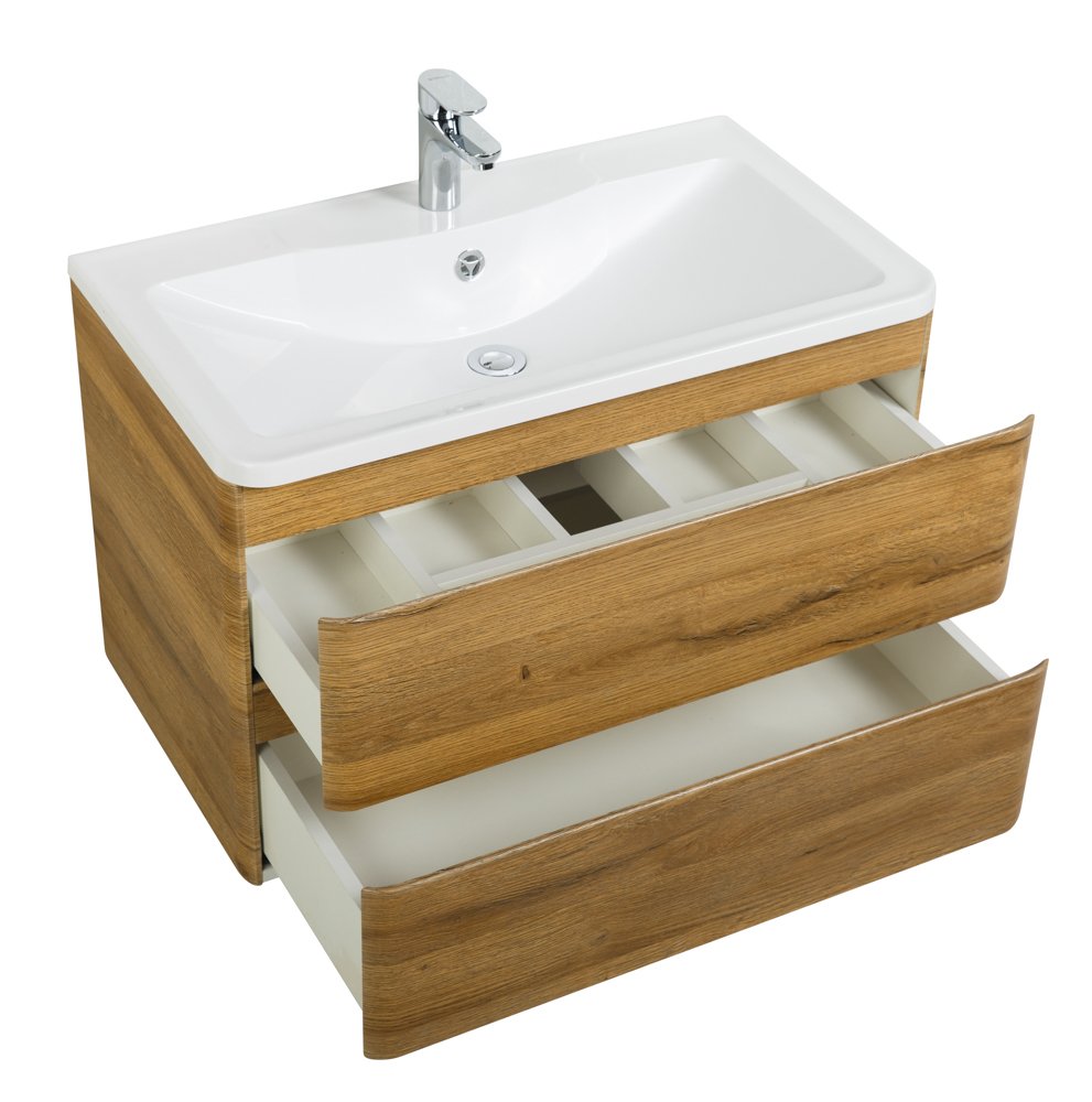 Тумба с раковиной BelBagno Albano 90 светлое дерево - 4