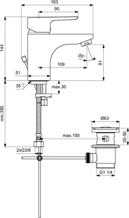 Смеситель для раковины Ideal Standard Ceraplan хром  B0704AA - 4